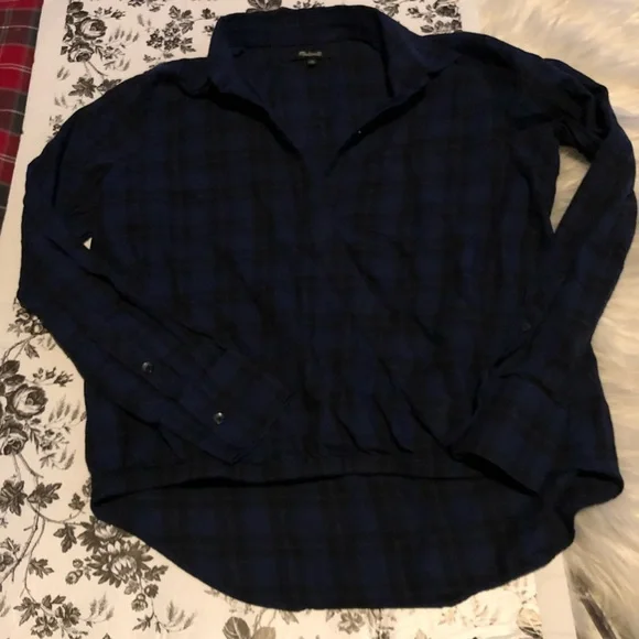 madewell wrap front shirt in arion plaid - Picture 5 of 7